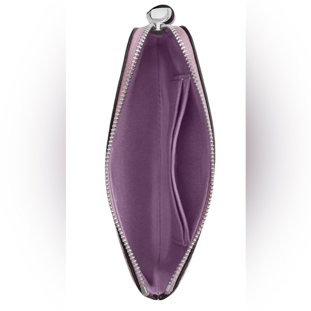 Coach Corner Zip Wristlet With Floral Print Lilac/Purple Floral Clutch 🆕 - Picture 6 of 9